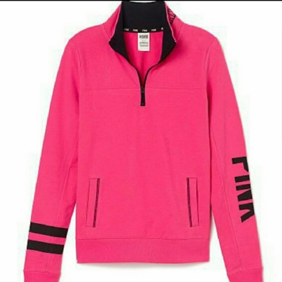 PINK Victoria's Secret Tops - ✨SOLD✨EUC PINK VS Ultimate Yoga 1/4 Zip Hoodie Sz Small